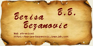 Beriša Bežanović vizit kartica